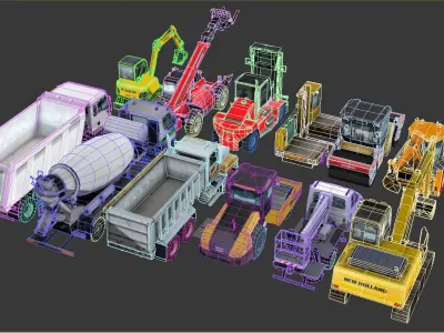 Low-poly Construction units collection Vol1 Low-poly 3D model