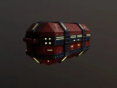 Sci-Fi Crate Free low-poly 3D model get