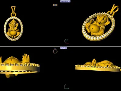 Ganpati Pendant - 0084  3D print model