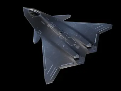 FA-XX Concept US Stealth Fighter Low-poly 3D model
