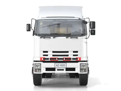 Bulk Cement Trailer Truck with Interior Low-poly 3D model