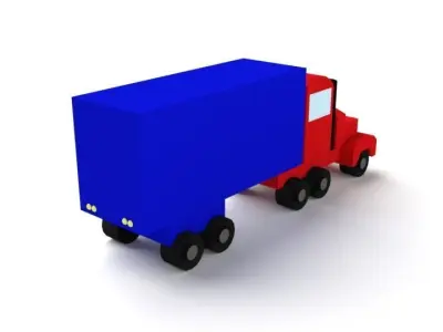 Low Poly Cartoon Toy Truck Low-poly 3D model