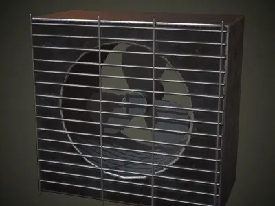 Wall Fan PBR Low Poly Low-poly 3D model