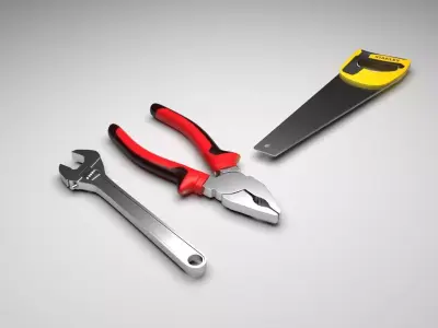 3 Piece Tools Set 3D model