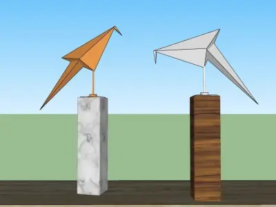 Origami Bird  Sculpture 3D model