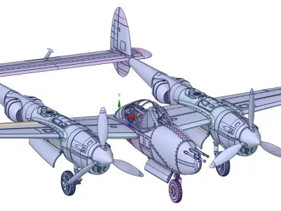 P-38J Lightning 3D print model