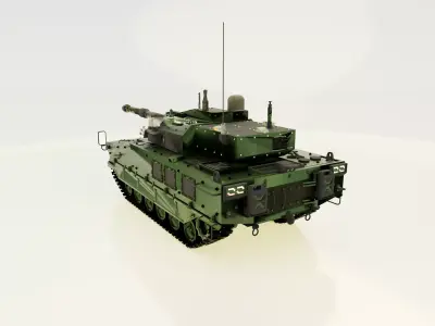 Modern Battle Tank Low-poly 3D model