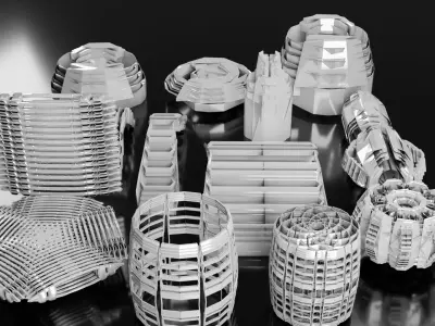 Futuristic Hard Surface Abstract Pieces 3D model