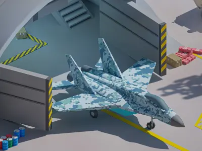 Military Forest Low-poly 3D model