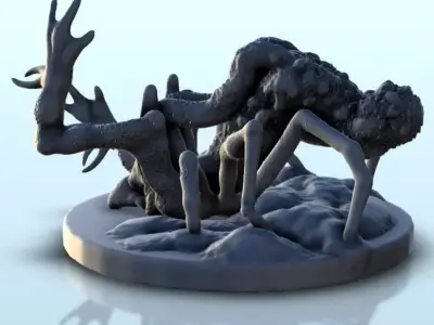 Alien spider on ground 7 - Future Sci-Fi SF Post apocalyptic Tab 3D print model