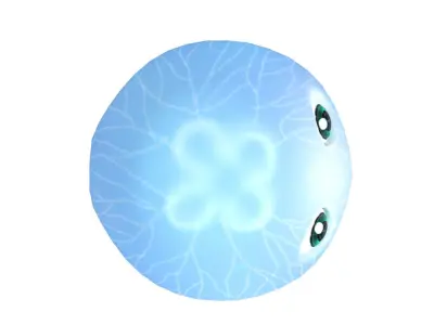 Moon Jelly Fish Cartoon Animated Low-poly 3D model