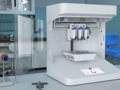 3D Bioprinter With Tissue Samples 3D model