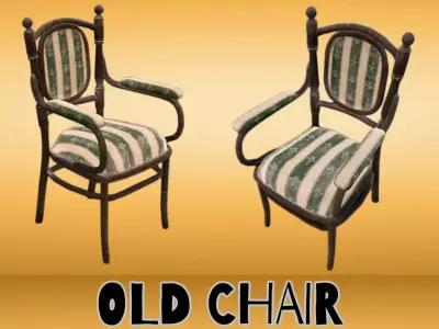 Old Chair 3D Model Low-poly 3D model
