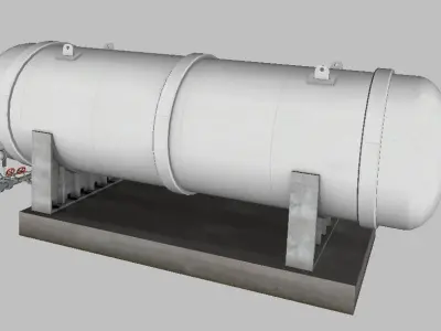 LNG Cryogenic Storage Tank Low-poly 3D model