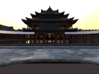 Chinese ancient building  3D model purchase