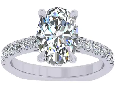 Oval Stone Euro Shank RIng 3D print model purchase