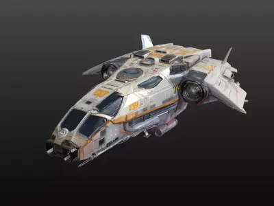 Space Dropship STL Compact Military Transport 3D print model