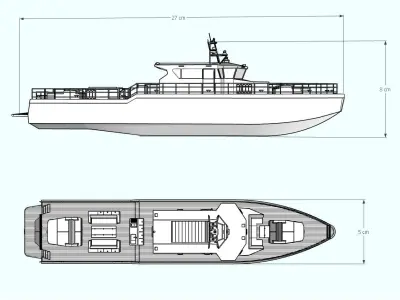 Fast Patrol Boat 27 cm 3D print model