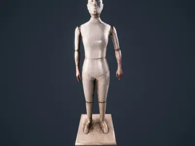 Mannequin horror antique HDRP Low-poly 3D model