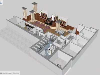 Commercial Industrial Kitchen 3D model
