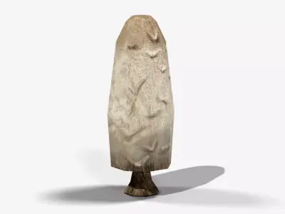 Coprinus Comatus Mushroom Low-poly 3D model