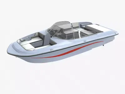 Speedboat 016 Low-poly PBR Low-poly 3D model