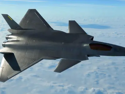 Chinese fighter J20 Low-poly 3D model