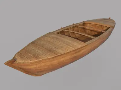 Wooden Boat-1 Low-poly 3D model