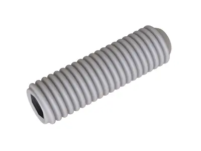 Set Screws 3D Model threaded stainless steel screw 3D model
