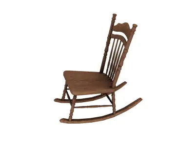 Antique Rocking Chair Low-poly 3D model