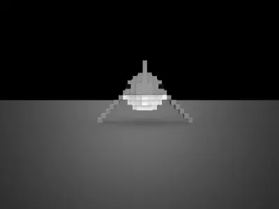 Voxel Shark  Low-poly 3D model