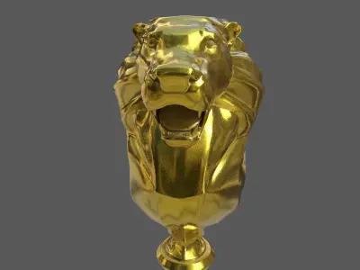 Golden Staff  Low-poly 3D model