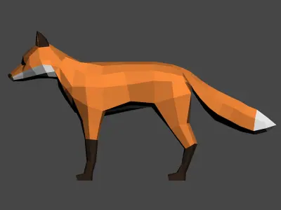 Lowpoly fox Low-poly 3D model purchase
