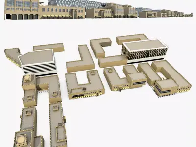 Office Buildings Collection 02  Low-poly 3D model