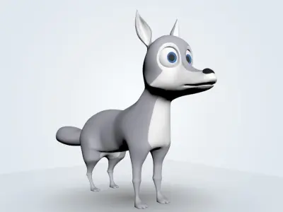 Cartoon Wolf 3D model purchase