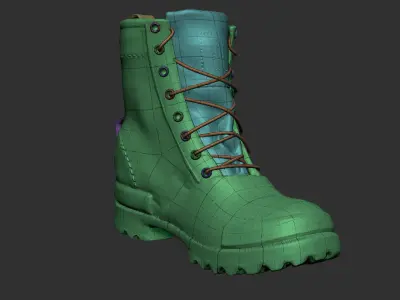Boots military boot Low-poly 3D model purchase