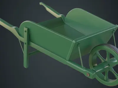Wheelbarrow 4A Low-poly 3D model