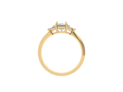 Emerald 3-Stone-Ring 3D print model