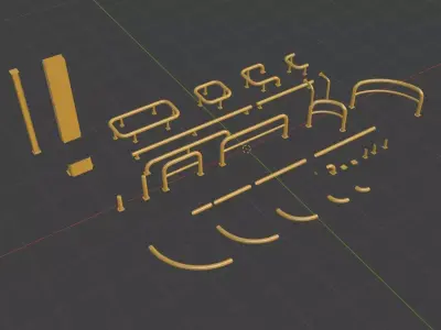 Garage Railing Kit - 3D Asset Pack Low-poly 3D model