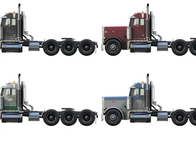 Peterbilt 379 heavy hauler truck Low-poly 3D model