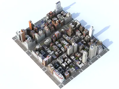 Manhattan District 05 Low Poly 3D model