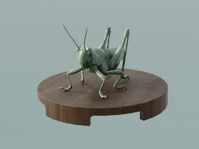 House Decoration Grasshopper Statue Low-poly 3D model