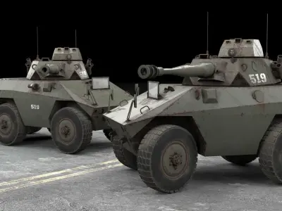 EE-9 Cascavel ver 2 Free low-poly 3D model
