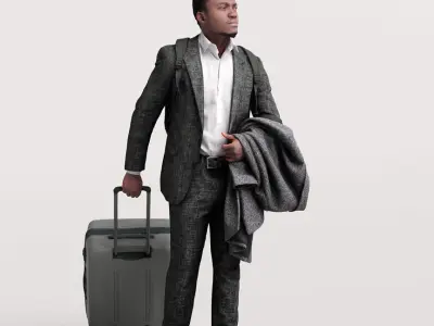 Humano Traveling Man with suitcase 2206-9 3D model