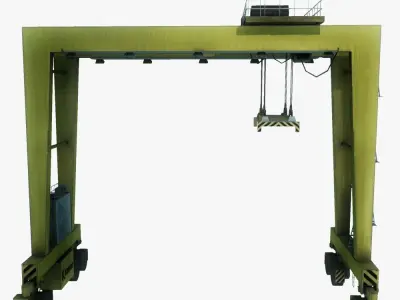 RTG port crane low poly Low-poly 3D model