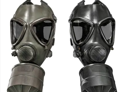 Gas Mask 2  M85 Low-poly 3D model
