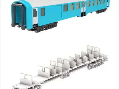 BDh regional train wagon of MAV with baggage storage - TT scale 3D print model