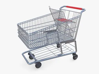 Shopping cart v7 Low-poly 3D model