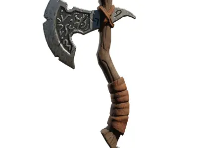 Stylized Axe model Free low-poly 3D model