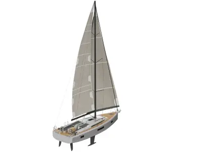 Beneteau Oceanis 51 Sailing Yacht 3D model